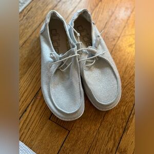Hey Dude Wendy White Sparkling Shoes - Size 8